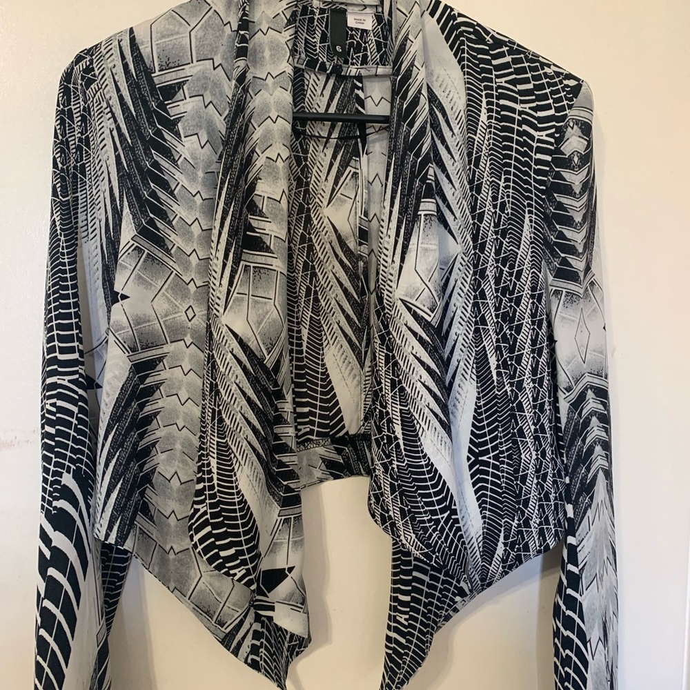 Black and white blazer